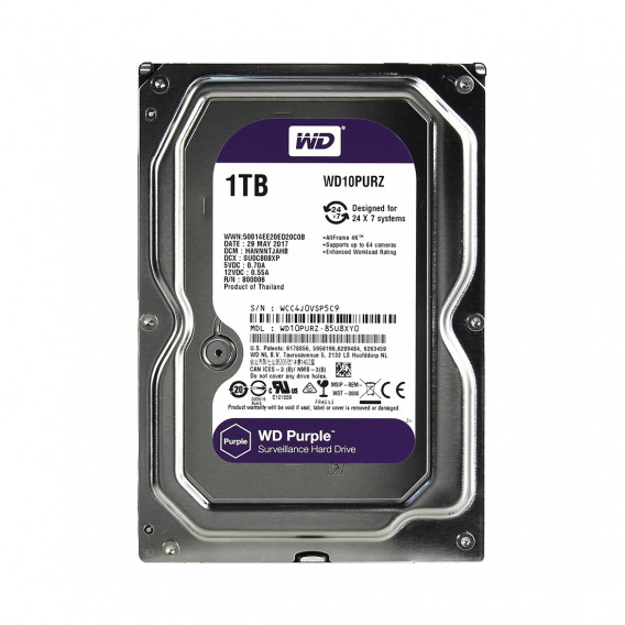Жёсткий диск для видеонаблюдения Western Digital Purple HDD 1Tb WD10PURZ