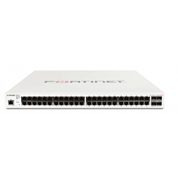 FortiSwitch-248E-POE Layer 2/3 FortiGate switch controller compatible PoE+ switch with 48 x GE RJ45 ports, 4 x GE SFP, with automatic Max 370W POE output limit