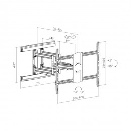 Кронштейн Brateck LPA57-686A для ТВ и мониторов, 60"-100" Кронштейн Brateck LPA57-686A для ТВ и мониторов, 60"-100"