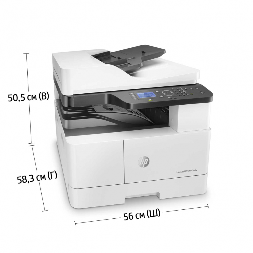 МФУ HP 8AF72A LaserJet MFP M443nda Prntr (A3) Printer/Scanner/Copier/ADF, 1200 dpi, 25/13 ppm (A4/A3), 512 MB, 600 MHz, 100+250 tray, Duplex, USB+Ethernet, Duty 50K A4 МФУ HP 8AF72A LaserJet MFP M443nda Prntr (A3) Printer/Scanner/Copier/ADF, 1200 dpi, 25/13 ppm (A4/A3), 512 MB, 600 MHz, 100+250 tray, Duplex, USB+Ethernet, Duty 50K A4
