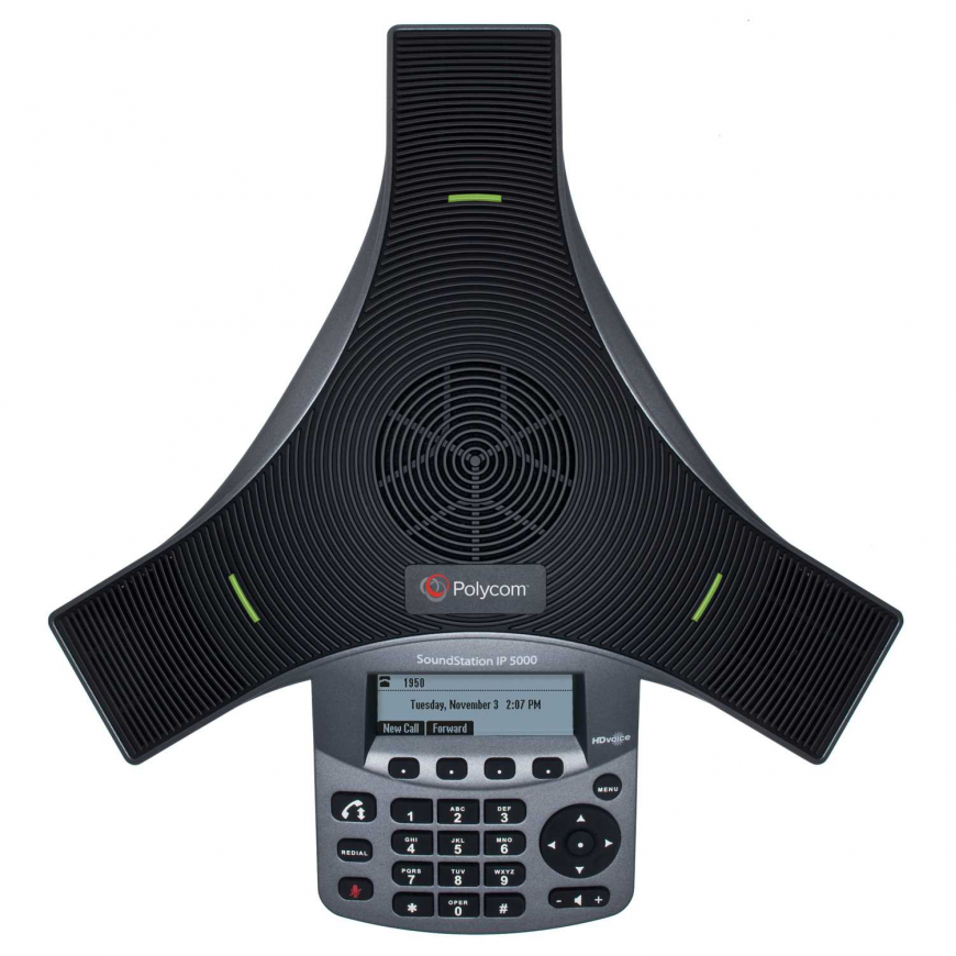 SoundStation IP 5000 conference phone with factory disabled media encryption. 802.3af Power over Ethernet. Includes 7.6 meter Ethernet cable. SoundStation IP 5000 conference phone with factory disabled media encryption. 802.3af Power over Ethernet. Includes 7.6 meter Ethernet cable.